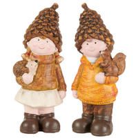 DEKOFIGUR KIND - Braun/Orange, LIFESTYLE, Keramik (12,5/9,5/27,5cm)