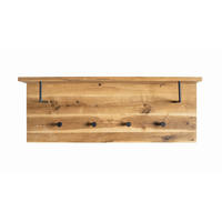 WANDGARDEROBE  in Eiche massiv Schwarz, Eichefarben  - Eichefarben/Schwarz, Basics, Holz/Metall (80/30/20cm)