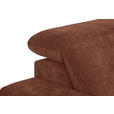 ECKSOFA Rotbraun Chenille Kopfteilverstellung, Sitztiefenverstellung  - Rotbraun/Schwarz, Design, Textil/Metall (307/243cm) - Xora
