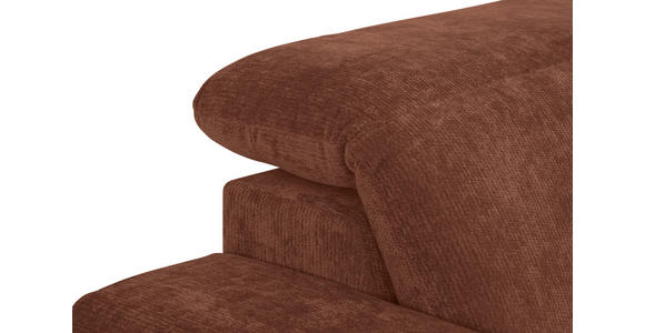 ECKSOFA Rotbraun Chenille Kopfteilverstellung, Sitztiefenverstellung  - Rotbraun/Schwarz, Design, Textil/Metall (307/243cm) - Xora
