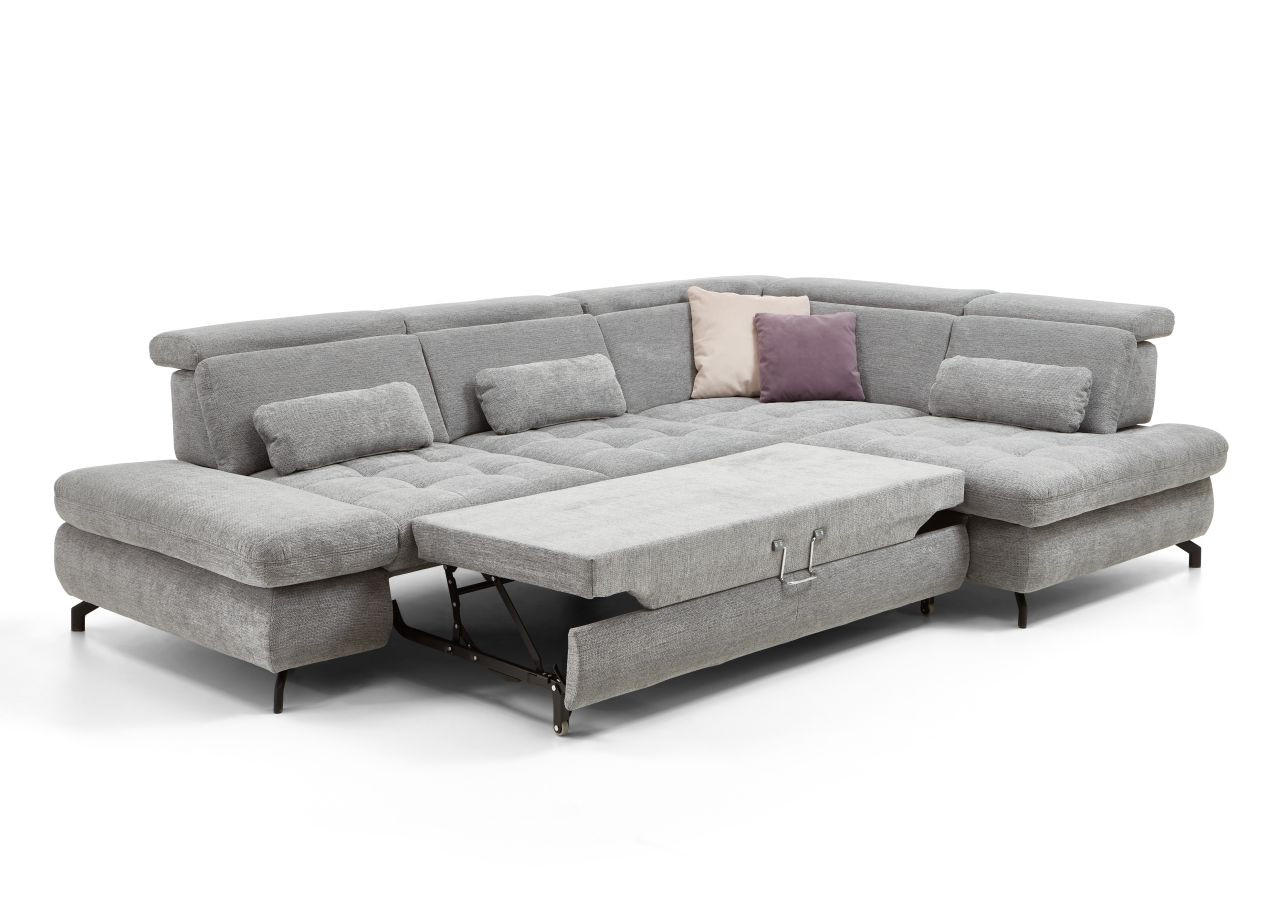 UGAONA GARNITURA srebrna - srebrna/crna, Dizajnerski, tekstil (220/328cm) - Beldomo Style