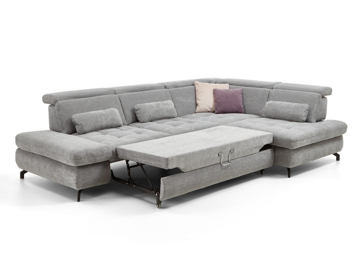 UGAONA GARNITURA srebrna  - srebrna/crna, Dizajnerski, tekstil (220/328cm) - Beldomo Style