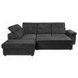 ECKSOFA Schwarz Flachgewebe  - Schwarz, KONVENTIONELL, Kunststoff/Textil (235/280cm) - Carryhome
