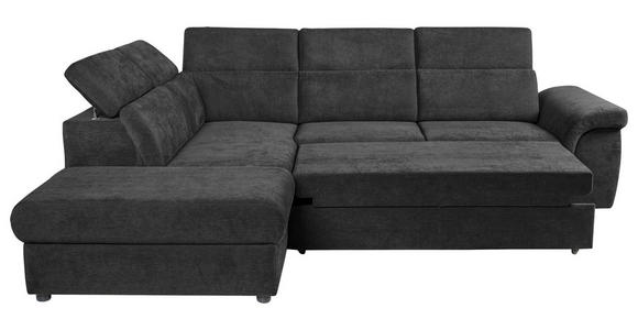 ECKSOFA Schwarz Flachgewebe  - Schwarz, KONVENTIONELL, Kunststoff/Textil (235/280cm) - Carryhome
