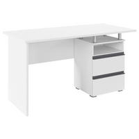 MASĂ DE BIROU PENTRU TINERET in material pe bază de lemn  - alb/gri, Trend, material pe bază de lemn (140/66/75cm) - Xora