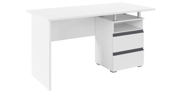 JUGENDSCHREIBTISCH 140/66/75 cm - Weiß/Grau, Trend, Holzwerkstoff (140/66/75cm) - Xora