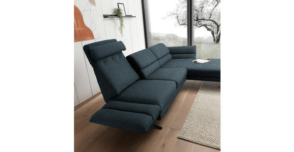 ECKSOFA  in Flachgewebe Petrol  279-327/176-217 cm  - Petrol/Schwarz, Design, Textil/Metall (279-327/176-217cm) - Dieter Knoll