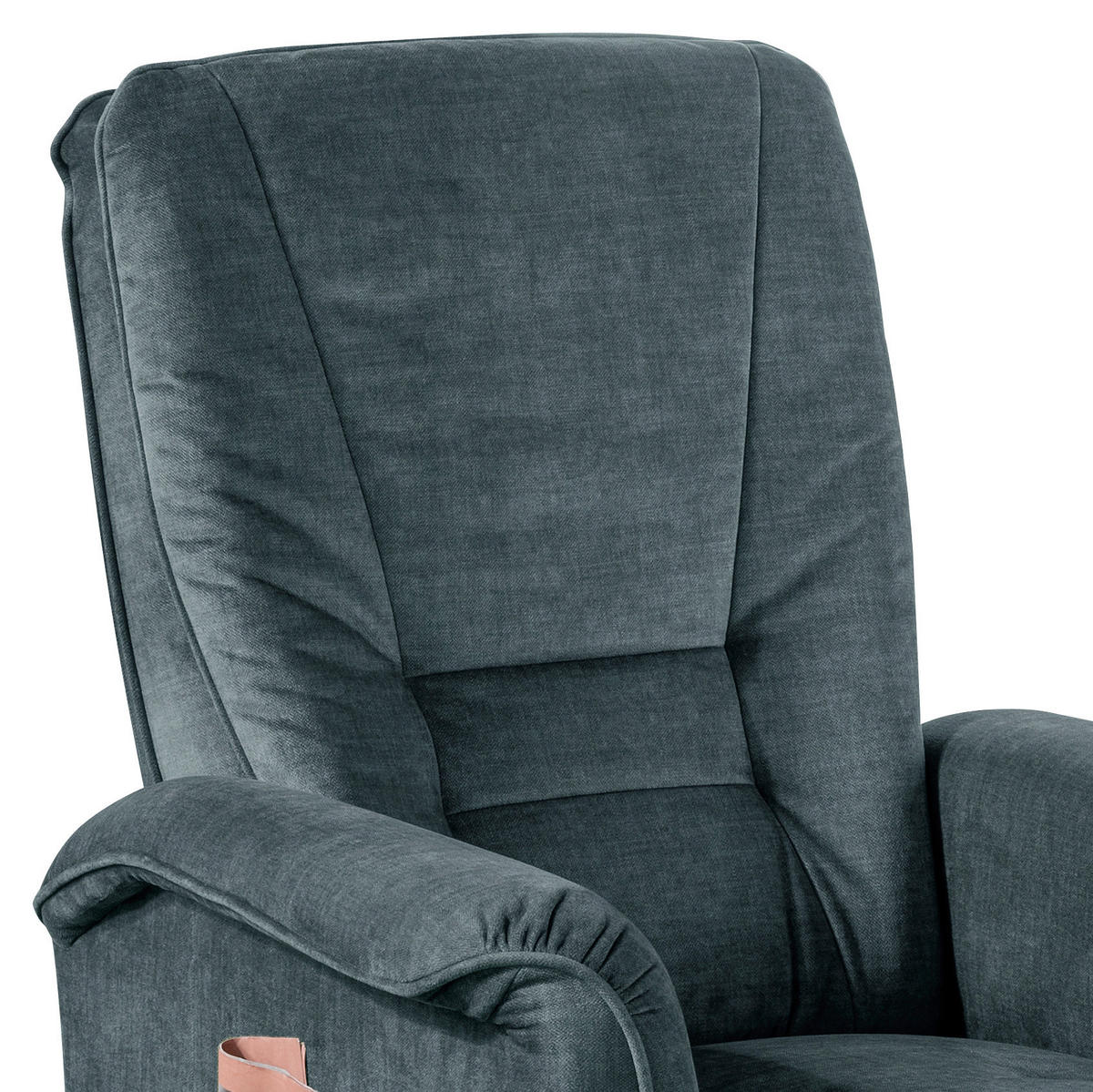 FERNSEHSESSEL  mit Relaxfunktion, Fußteilverstellung, Rücken echt Velours Dunkelblau  - Schwarz/Braun, Design, Kunststoff/Textil (77/107/88cm) - Livetastic