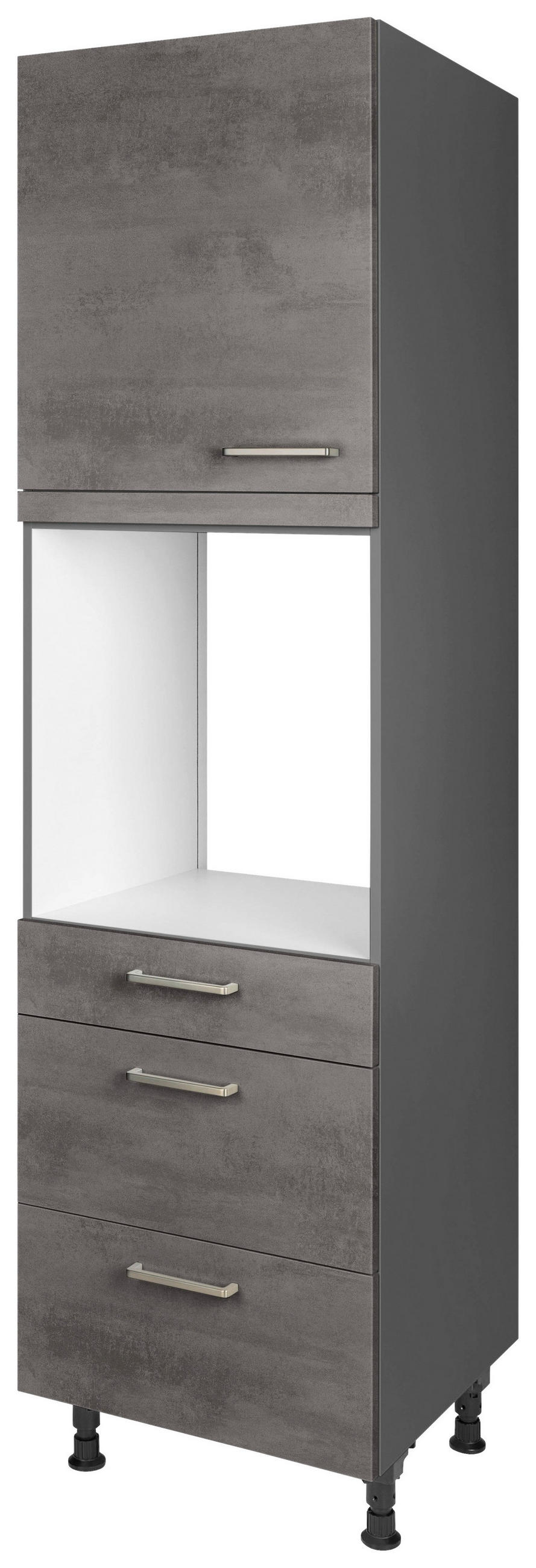 GERÄTEUMBAUSCHRANK 60/216,6/58 cm  in Schieferfarben  - Schieferfarben/Edelstahlfarben, MODERN, Holzwerkstoff/Metall (60/216,6/58cm) - Nobilia