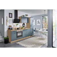 KÜCHENLEERBLOCK 270 cm   in Eichefarben, Dunkelgrün  - Dunkelgrün/Eichefarben, KONVENTIONELL, Holzwerkstoff/Metall (270cm) - Welnova