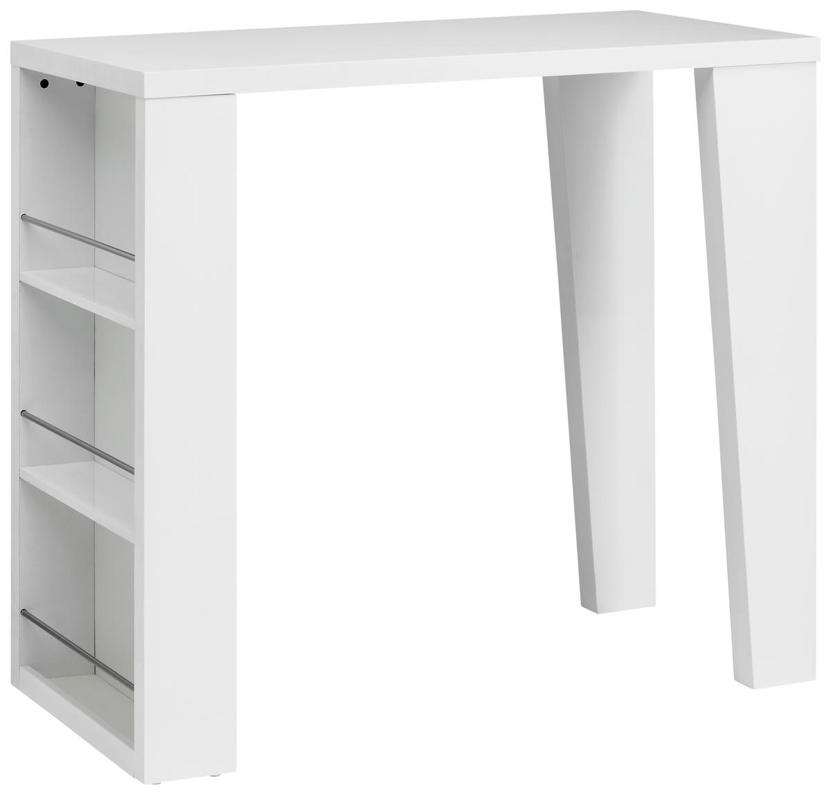 Bartisch Lyon 120x107x60 cm rechteckig Weiß Hochglanz  - Weiß Hochglanz, KONVENTIONELL, Holzwerkstoff/Metall (120/107/60cm)