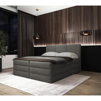 BOXSPRINGBETT 180/200 cm  in Anthrazit  - Anthrazit/Schwarz, MODERN, Holz/Holzwerkstoff (180/200cm) - MID.YOU