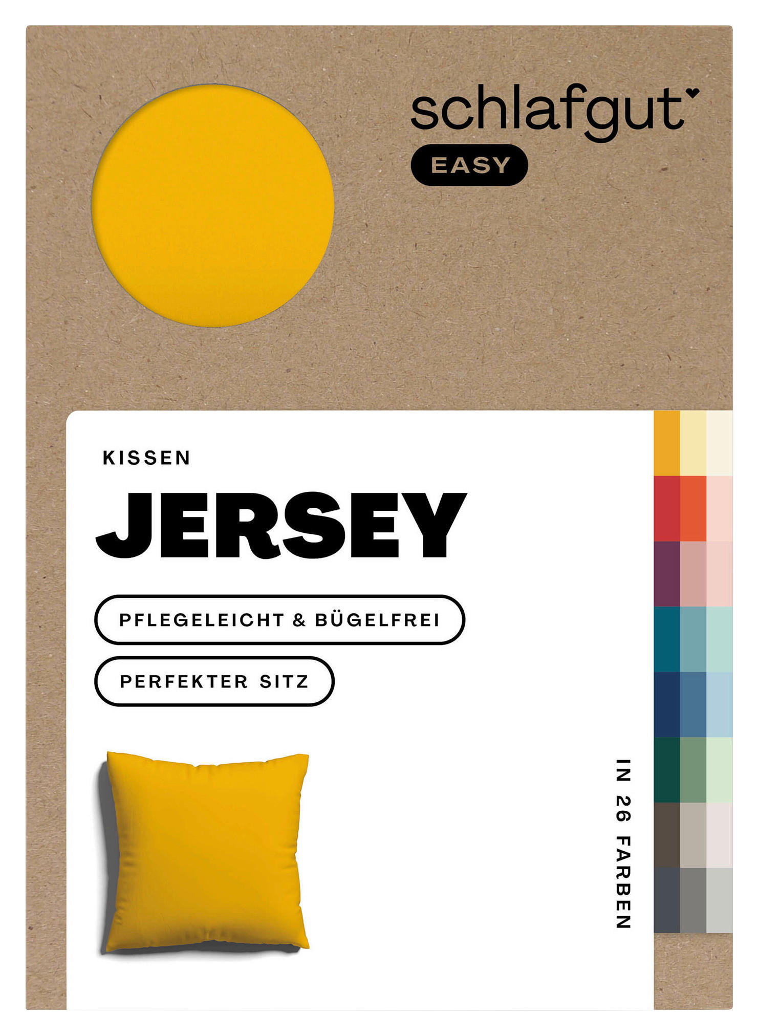 KOPFKISSENBEZUG EASY JERSEY 80/80 cm  - Dunkelgelb, Basics, Textil (80/80cm) - Schlafgut