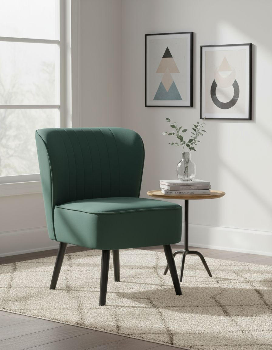 FOTOLIU in textil verde  - verde/negru, Design, lemn/textil (58/80/64cm) - Carryhome