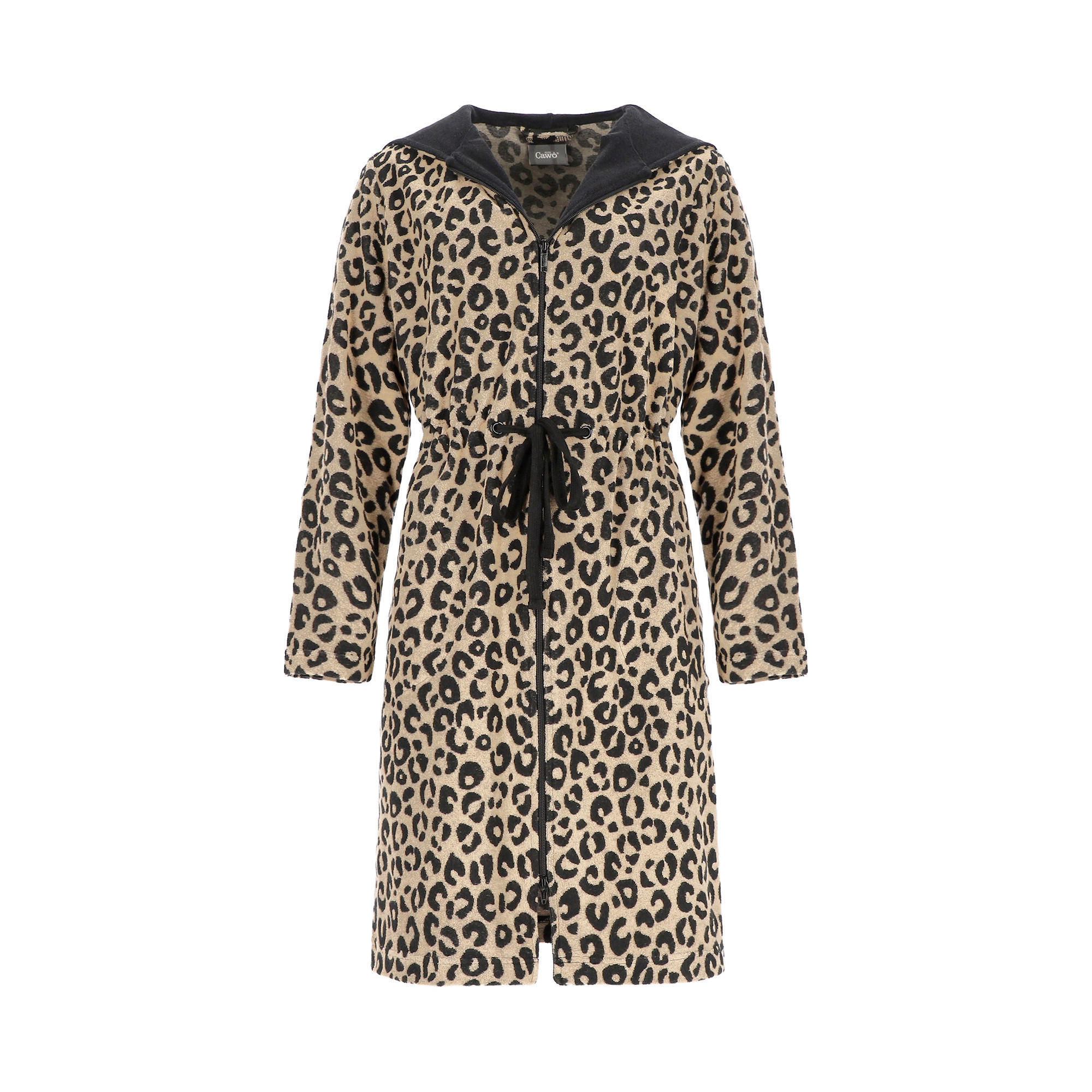 BADEMANTEL XS Damen  - Beige/Schwarz, Design, Textil (XSnull) - Cawoe
