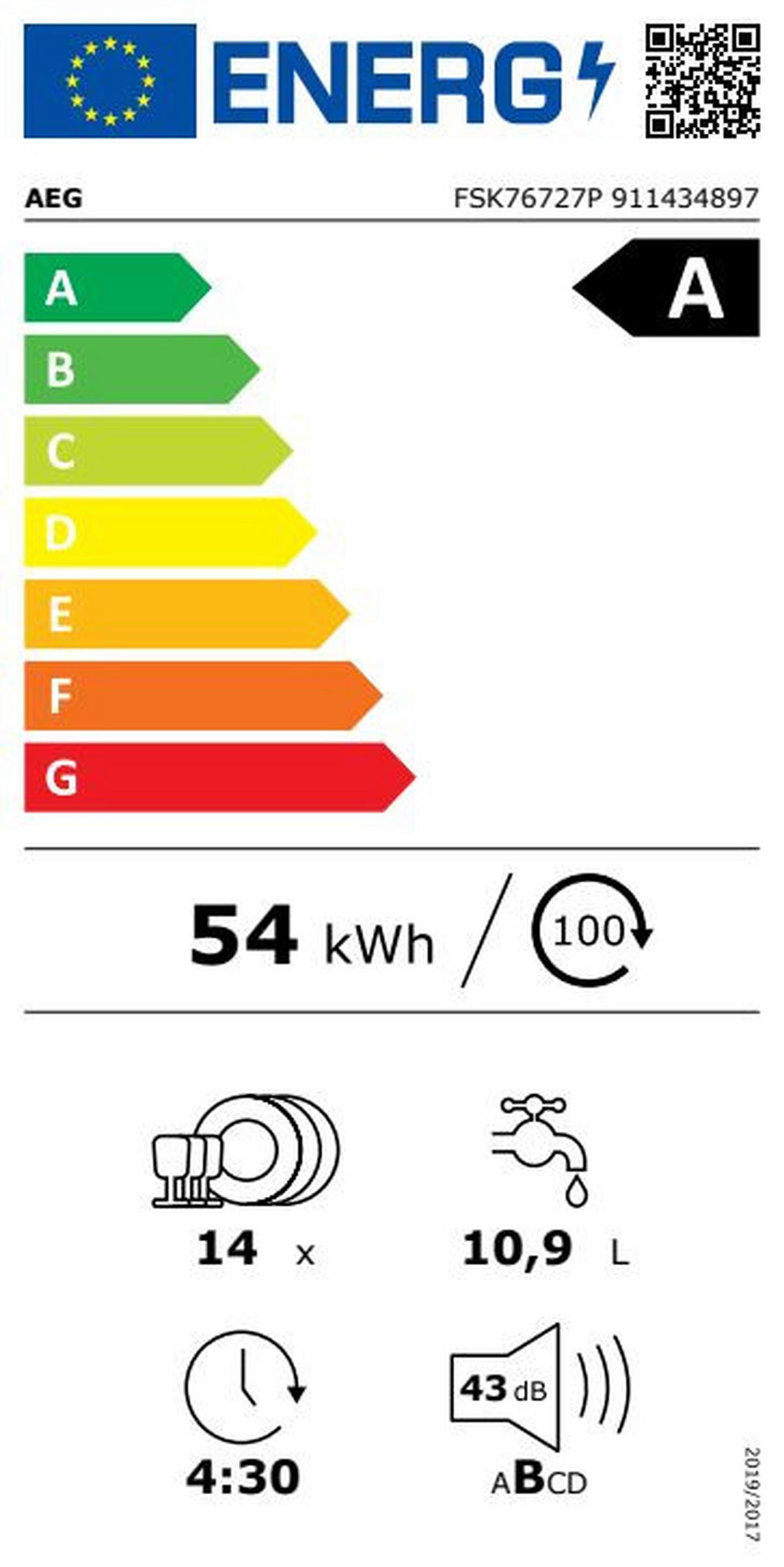 GESCHIRRSPÜLER FSK76727P  - Basics, Metall (59,6/81,8-89,8/56,0cm) - AEG