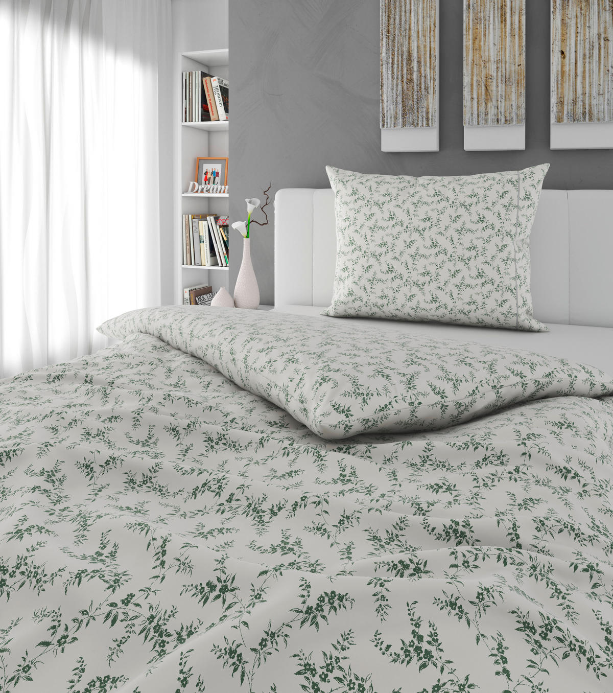 BETTWÄSCHE Mavie Satin 160/210 cm  - Grün, KONVENTIONELL, Textil (160/210cm) - Esposa