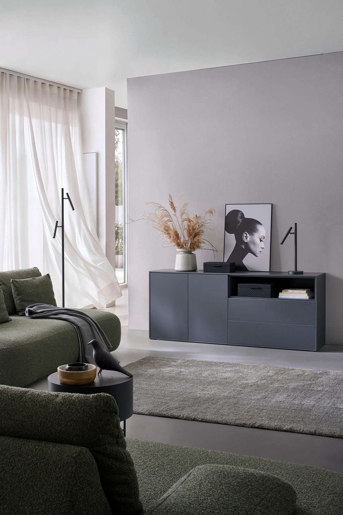 REGALELEMENT 179,1/72,6/40 cm Graphitfarben  179,1/72,6/40 cm  - Graphitfarben, Design, Holzwerkstoff (179,1/72,6/40cm) - home24