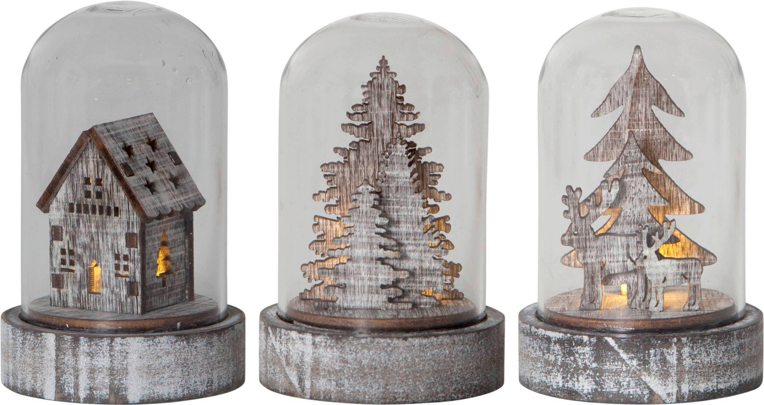 LED-DEKOLEUCHTE  5,5/8,5 cm    - Klar/Braun, Basics, Glas/Holz (5,5/8,5cm) - Eglo