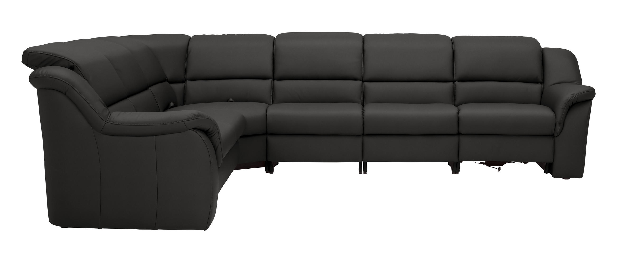 ECKSOFA 260/324 cm  in Echtleder Grau  260/324 cm  - Schwarz/Grau, KONVENTIONELL, Leder/Kunststoff (260/324cm) - Cantus