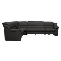ECKSOFA 260/324 cm  in Echtleder Grau  260/324 cm  - Schwarz/Grau, KONVENTIONELL, Leder/Kunststoff (260/324cm) - Cantus