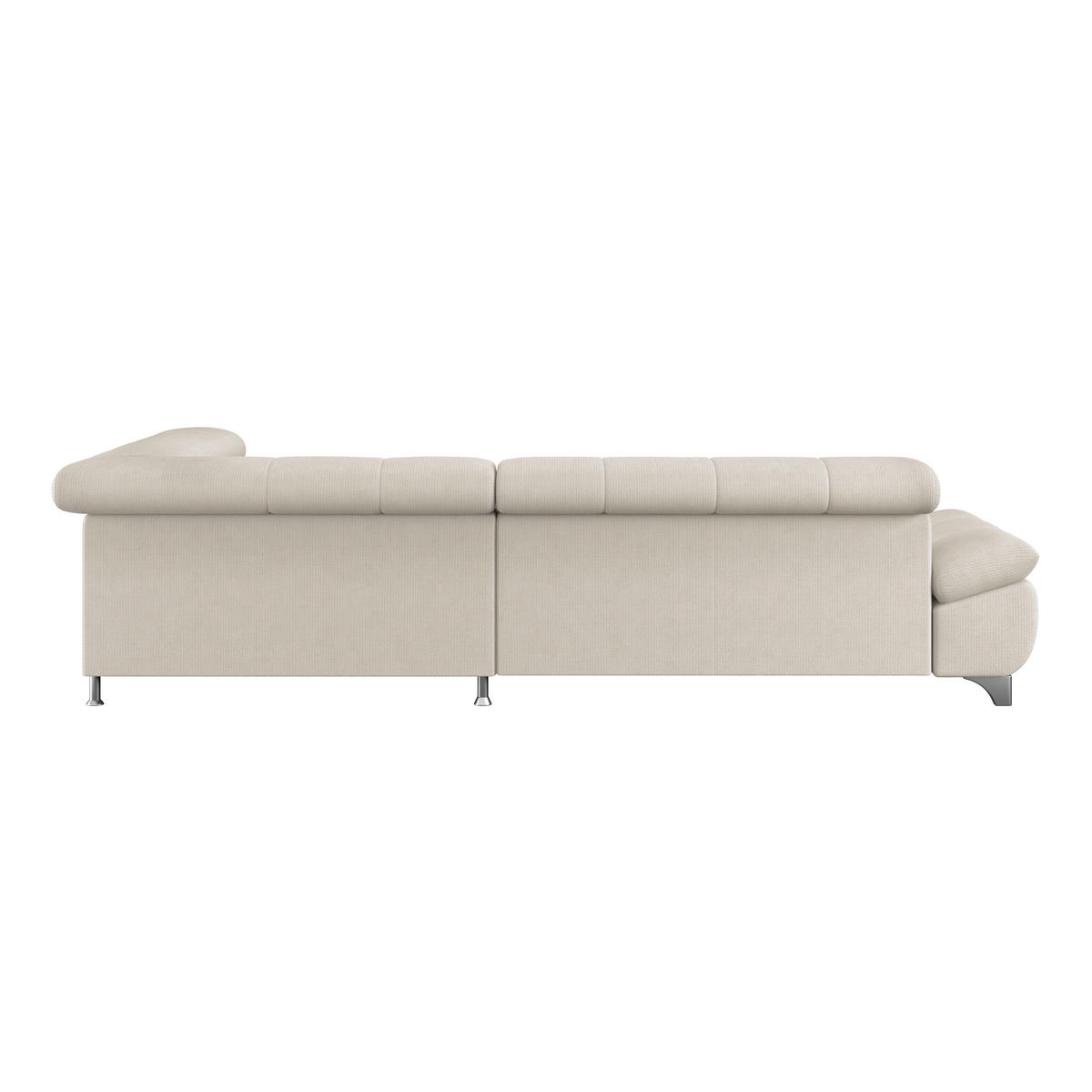 ECKSOFA Beige Chenille  - Chromfarben/Beige, KONVENTIONELL, Textil/Metall (312/234cm) - Livetastic