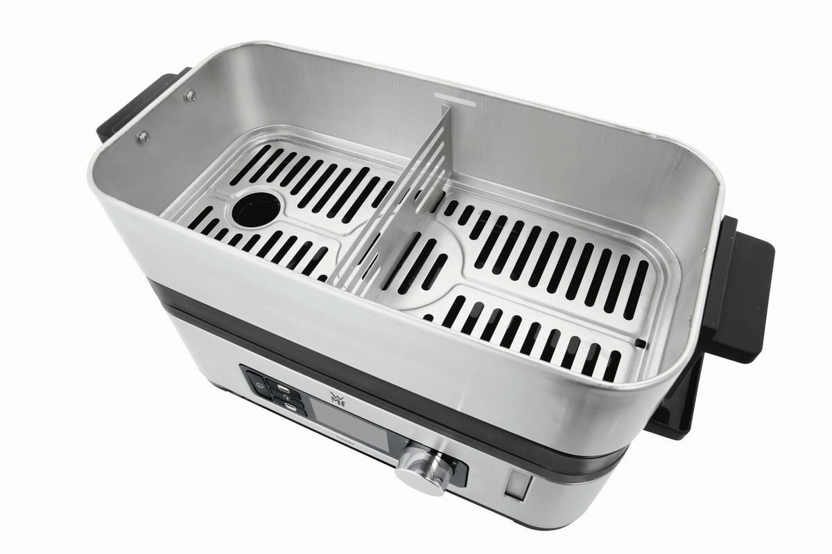 DAMPFGARER  KÜCHENminis  - Edelstahlfarben/Schwarz, Design, Glas/Kunststoff (28/14/27,5cm) - WMF