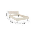 BETT 140/200 cm  in Champagner  - Champagner/Alufarben, Design, Holzwerkstoff/Metall (140/200cm) - Carryhome