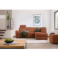 ECKSOFA  in Webstoff Orange  224/165 cm  - Schwarz/Orange, KONVENTIONELL, Kunststoff/Textil (224/165cm) - Xora