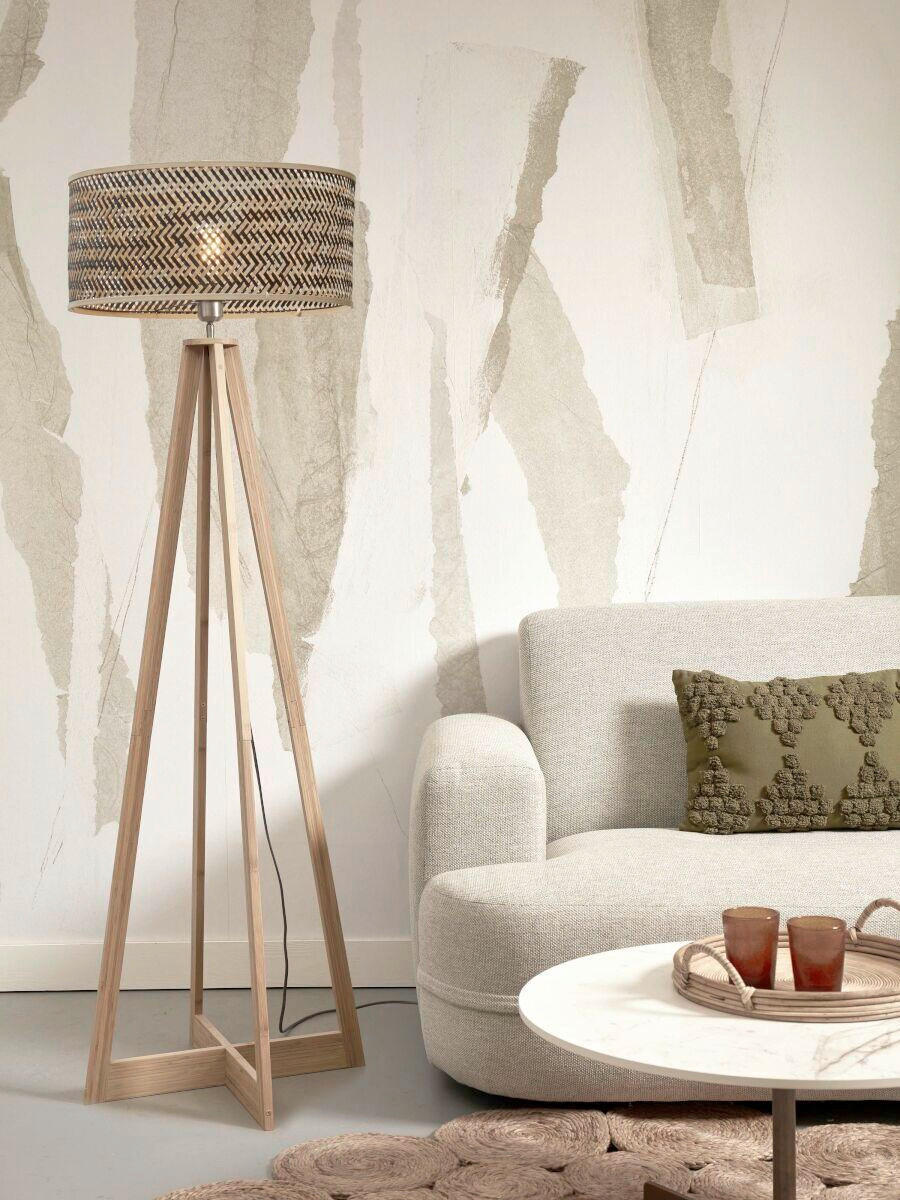 GOLVLAMPA GOOD&MOJO  50/50/145 cm    - svart/naturfärgad, Trend (50/50/145cm) - Good & Mojo