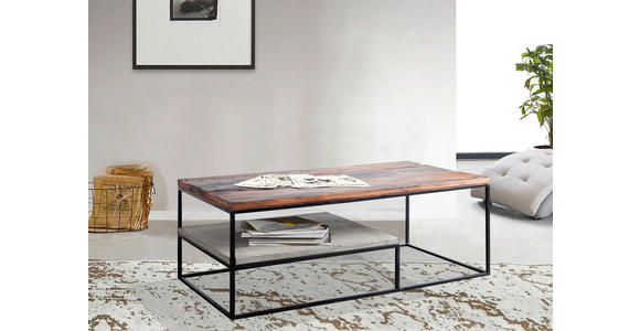 COUCHTISCH in Holz, Stein 120/60/45 cm - Hellbraun/Schwarz, Design, Holz/Stein (120/60/45cm) - Carryhome