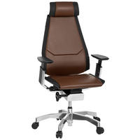 SNURRSTOL  i brun, svart  - aluminiumfärg/brun, Modern, metall/läder (57/119/46cm) - MID.YOU