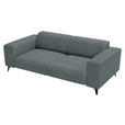 2-SITZER-SOFA Cord Graphitfarben  - Schwarz/Graphitfarben, KONVENTIONELL, Textil/Metall (207/75/104cm) - Carryhome