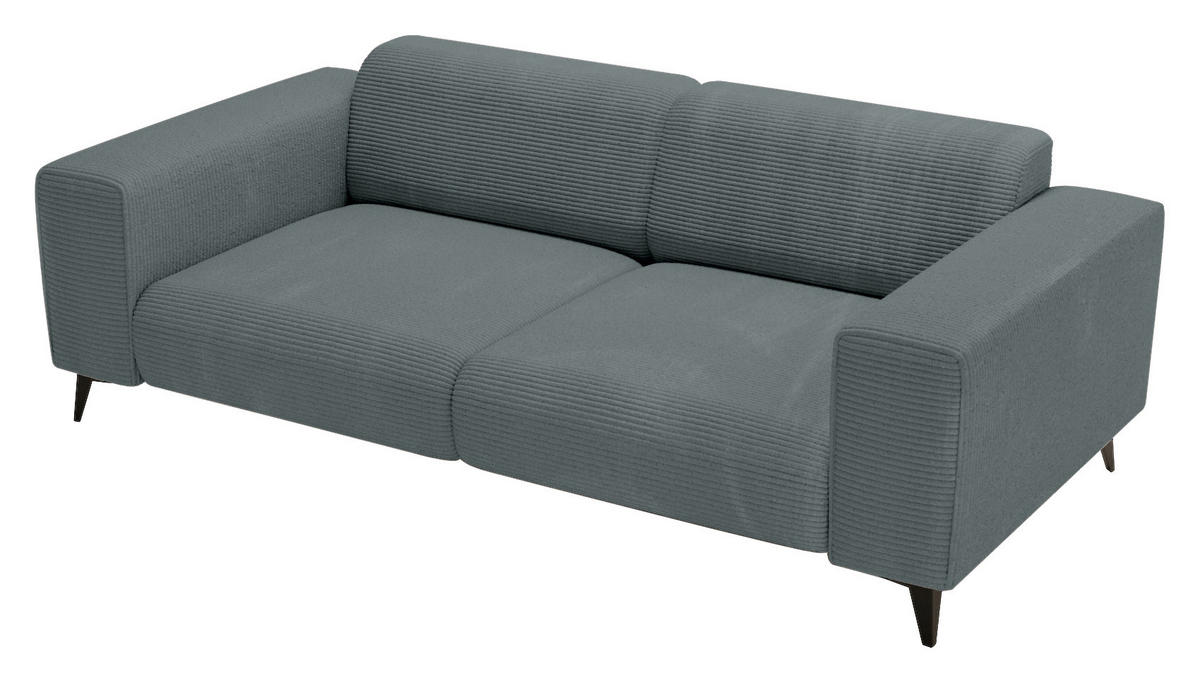 2-SITZER-SOFA Cord Graphitfarben  - Schwarz/Graphitfarben, KONVENTIONELL, Textil/Metall (207/75/104cm) - Carryhome