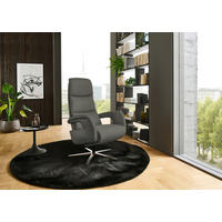 RELAXSESSEL in Leder Dunkelgrau  - Edelstahlfarben/Dunkelgrau, Design, Leder/Metall (76/119/86cm) - Dieter Knoll