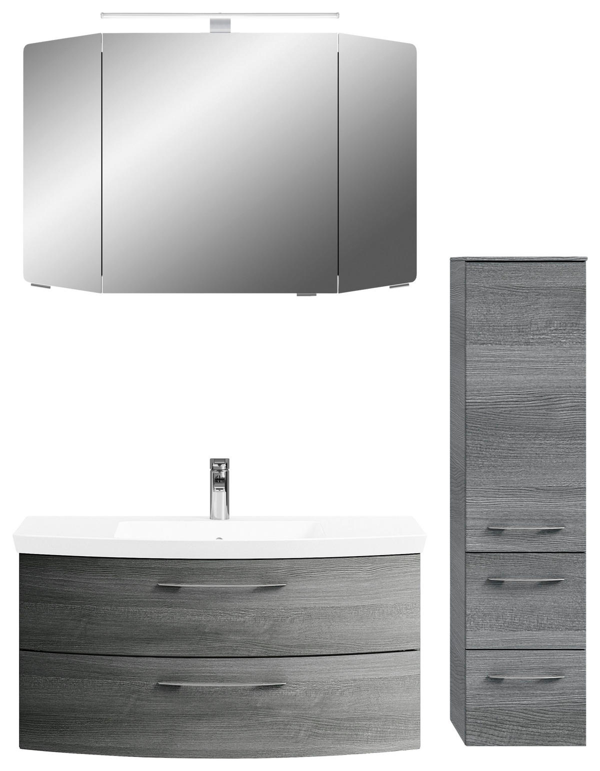 BADEZIMMER 4-teilig  in 131 cm  - Chromfarben/Graphitfarben, KONVENTIONELL, Glas/Holzwerkstoff (131cm) - Pelipal