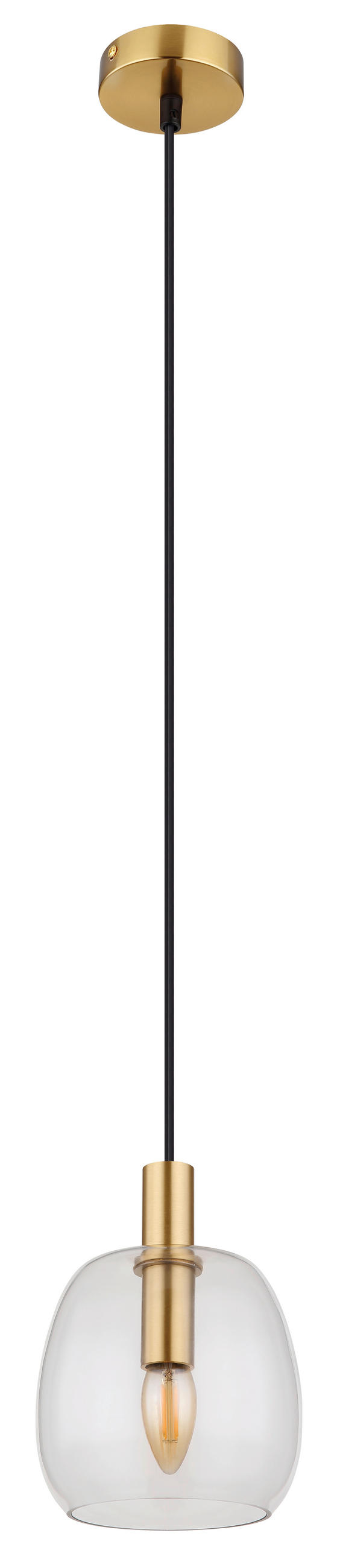 LAMPĂ SUSPENDATĂ 16/120 cm  - alămiu, Konventionell, sticlă/metal (16/120cm) - Globo