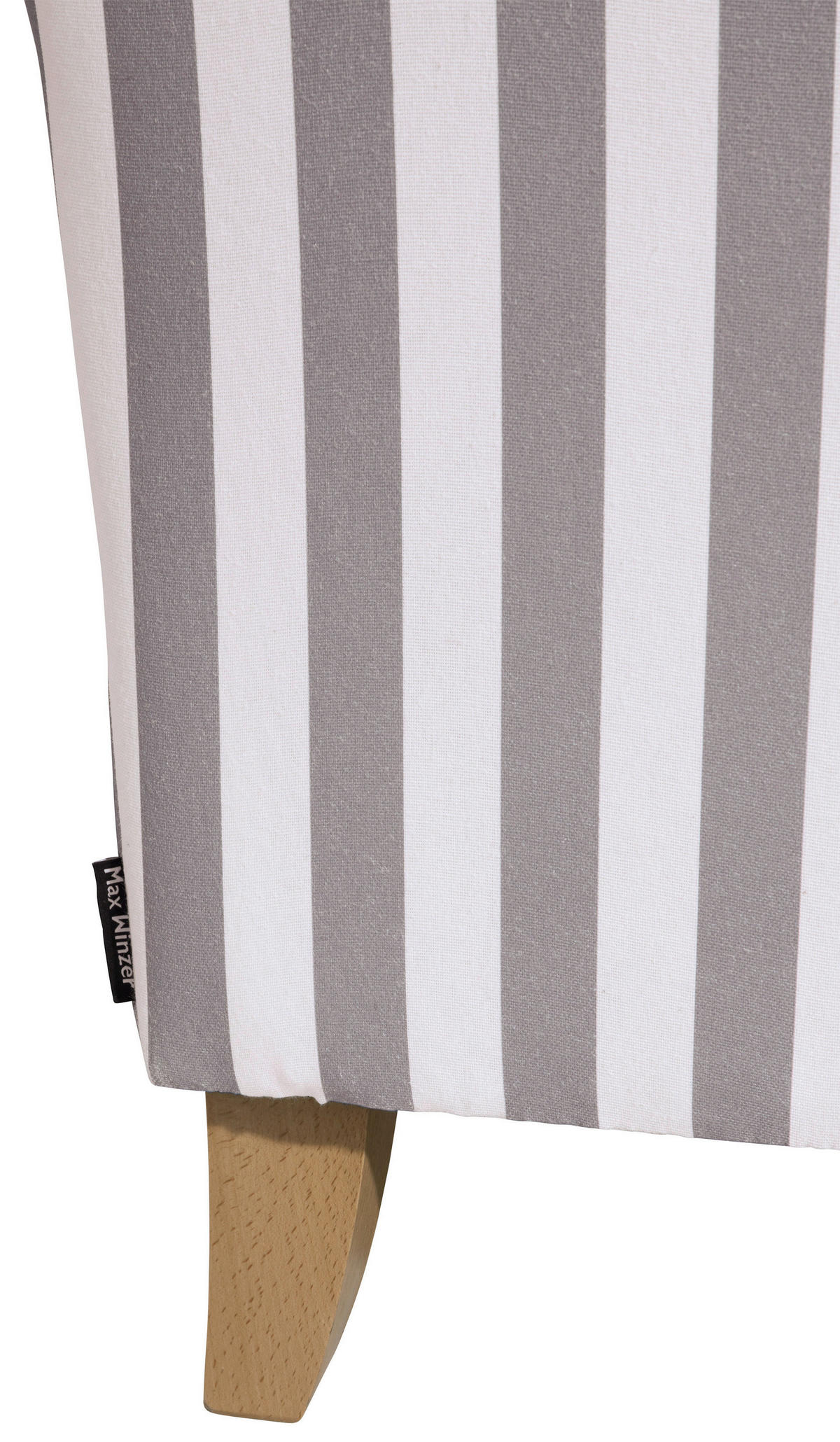OHRENSESSEL in Flachgewebe Weiss, Hellbraun  - Hellbraun/Weiss, Konventionell, Holz/Textil (77/103/86cm) - Max Winzer