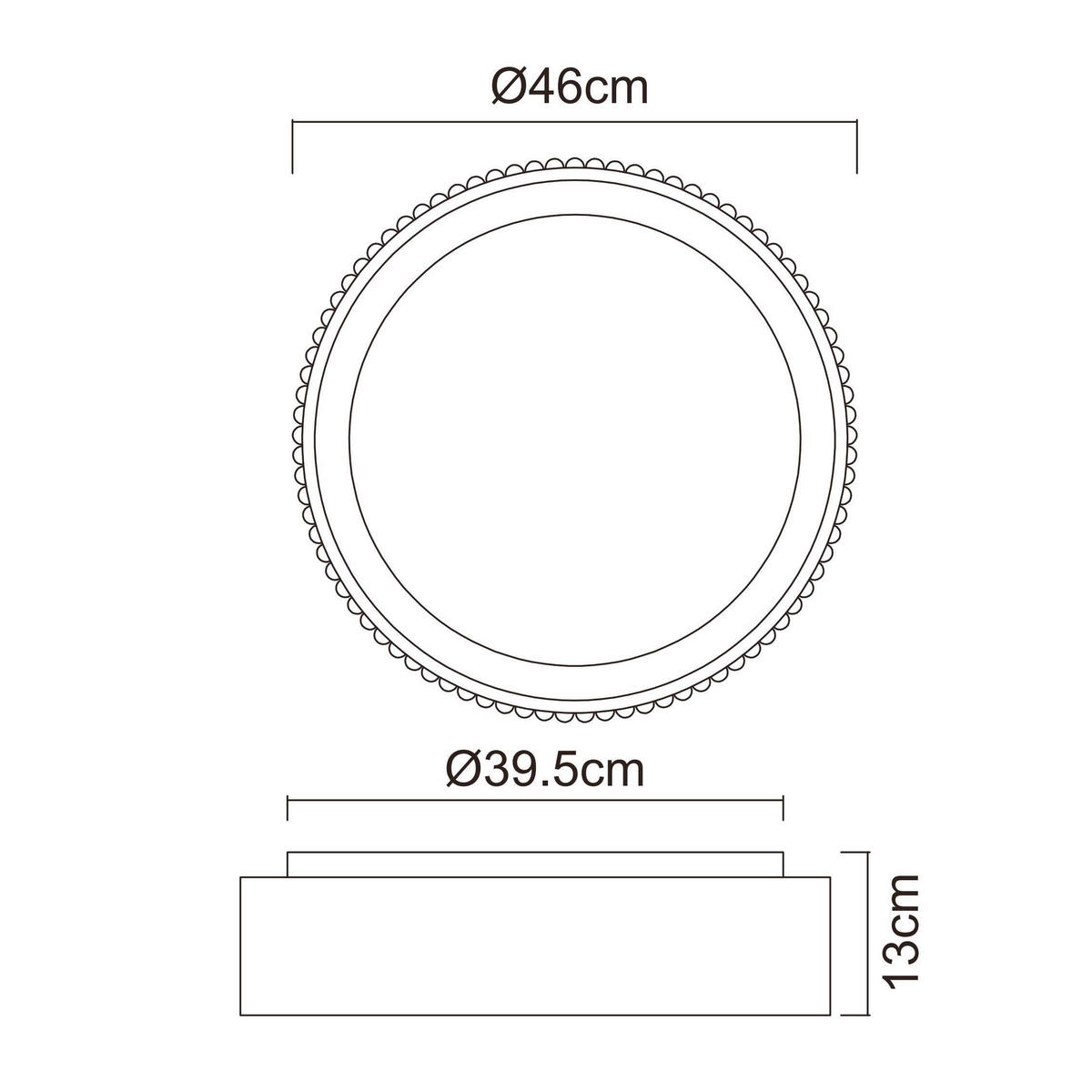 LED-DECKENLEUCHTE 46/13 cm   - Weiß, Basics, Kunststoff/Metall (46/13cm) - Globo