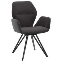 ARMLEHNSTUHL  in Webstoff, Mikrofaser  - Anthrazit/Schwarz, Design, Textil/Metall (62/91/59cm) - Valnatura