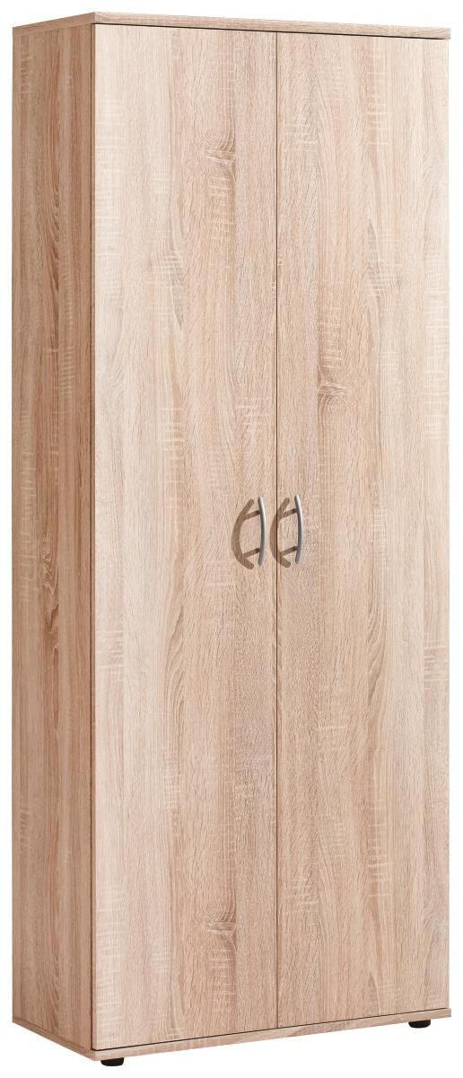SCHUHSCHRANK Sonoma Eiche  - Silberfarben/Sonoma Eiche, Design, Holzwerkstoff/Kunststoff (70/176/35cm) - Carryhome