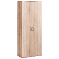SCHUHSCHRANK Sonoma Eiche  - Silberfarben/Sonoma Eiche, Design, Holzwerkstoff/Kunststoff (70/176/35cm) - Carryhome