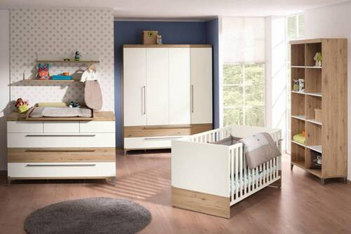 KOMMODE Remo  in  - Edelstahlfarben/Eichefarben, Basics, Holzwerkstoff/Metall (141,2/94,3/55,9cm) - Paidi