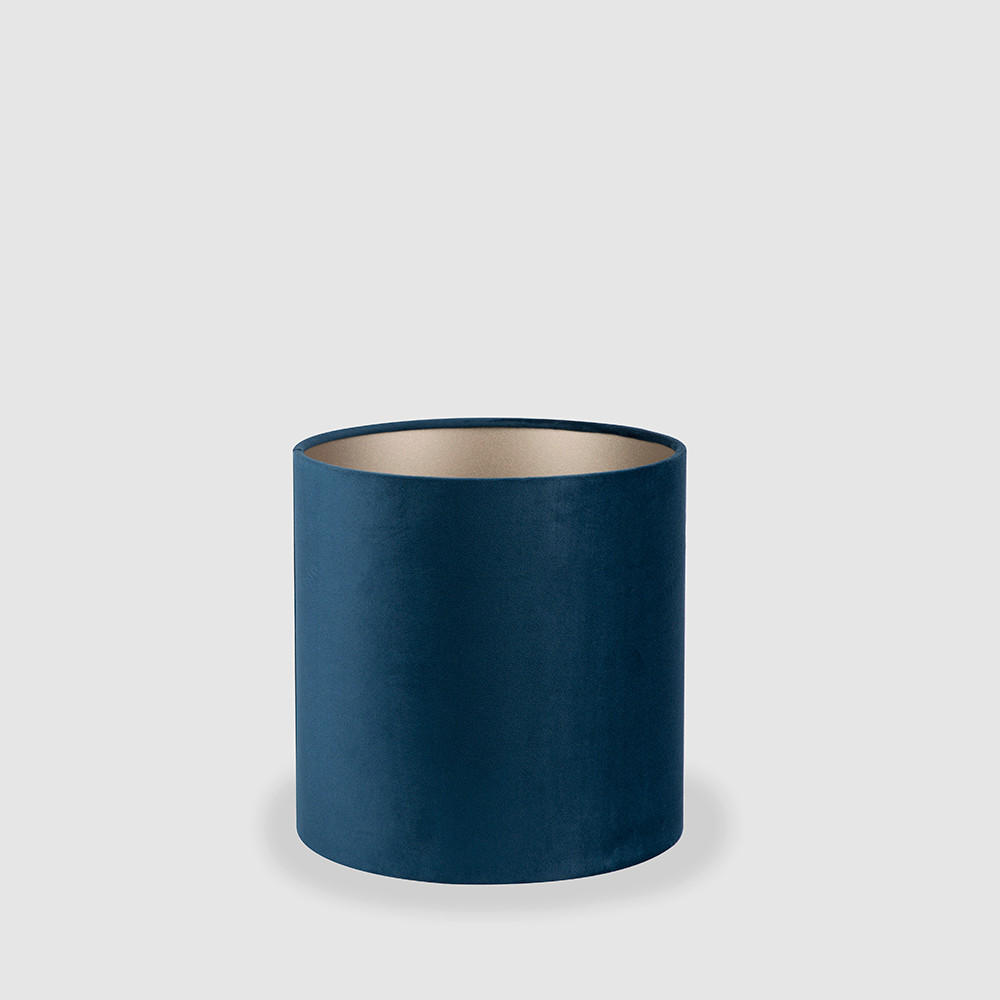 LEUCHTENSCHIRM Velour 25/23 cm   - Dunkelblau, Basics, Textil/Metall (25/23cm)
