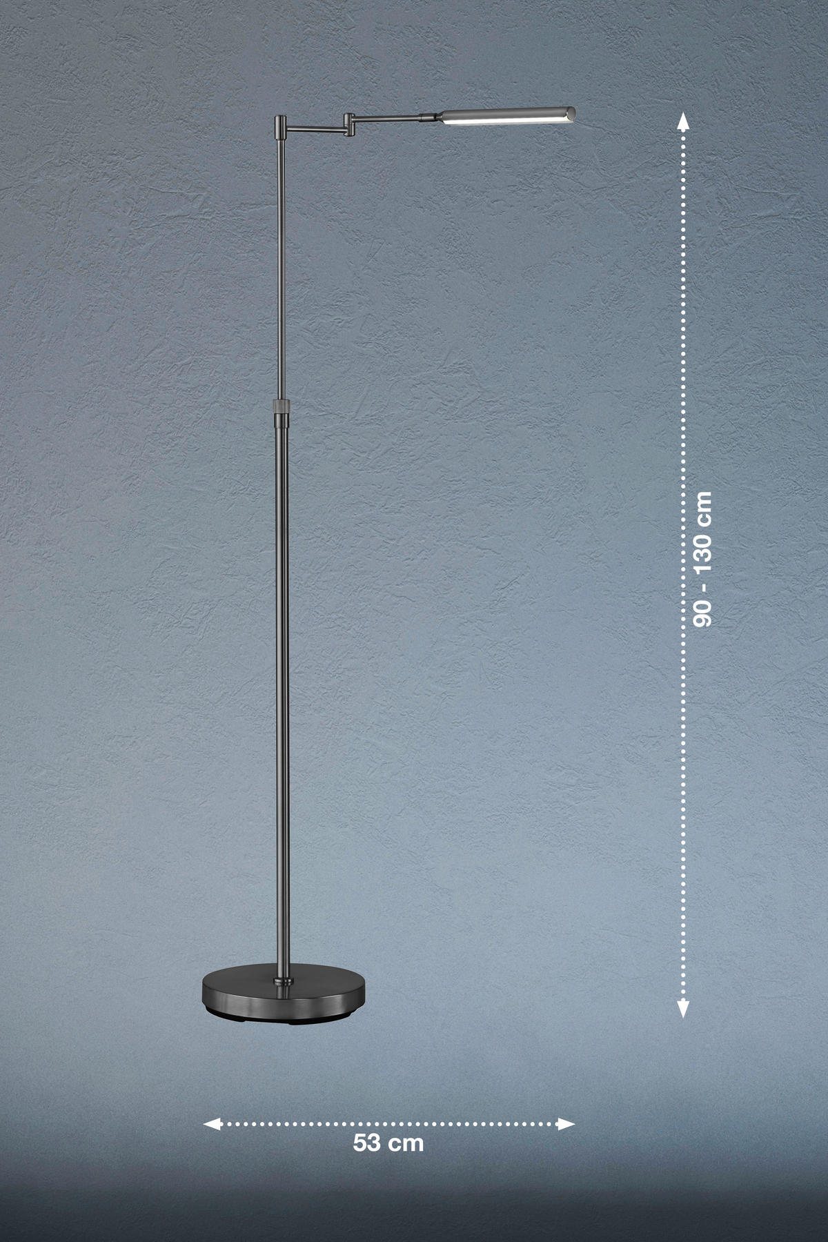 STOJACÍ LED SVÍTIDLO, 23/130 cm  - černá, Design, kov/plast (23/130cm) - Fischer & Honsel