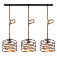 VISEČA SVETILKA     115/28/120 cm         E27 - črna/opečnato rjava, Basics, kovina/naravni materiali (115/28/120cm) - Globo