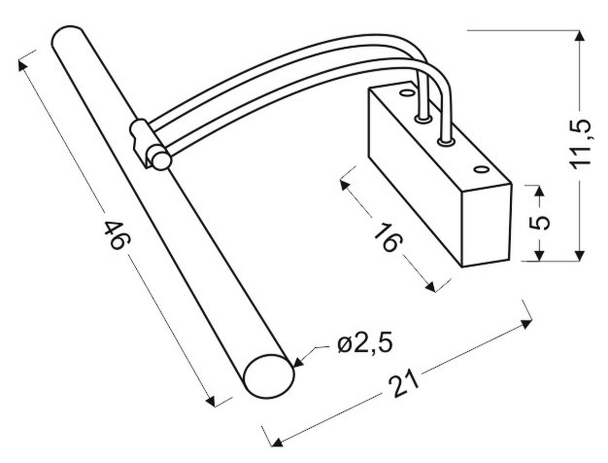 LED-WANDLEUCHTE 21/46/11.5 cm   - KONVENTIONELL, Metall (21/46/11.5cm)
