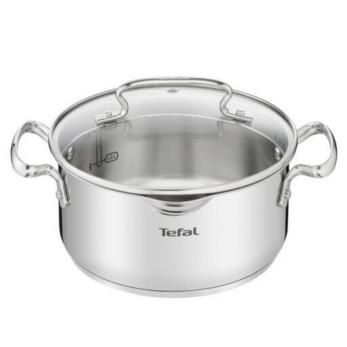 PÖRKÖLTES FŐZŐEDÉNY 2.8 l  - világosszürke/szürke, Basics, üveg/fém (15.65cm) - Tefal