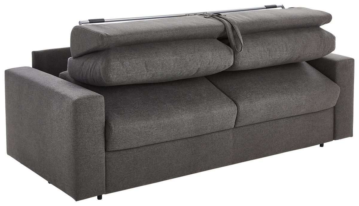 SCHLAFSOFA Webstoff Graphitfarben  - Schwarz/Graphitfarben, KONVENTIONELL, Kunststoff/Textil (198/84/98cm) - Novel