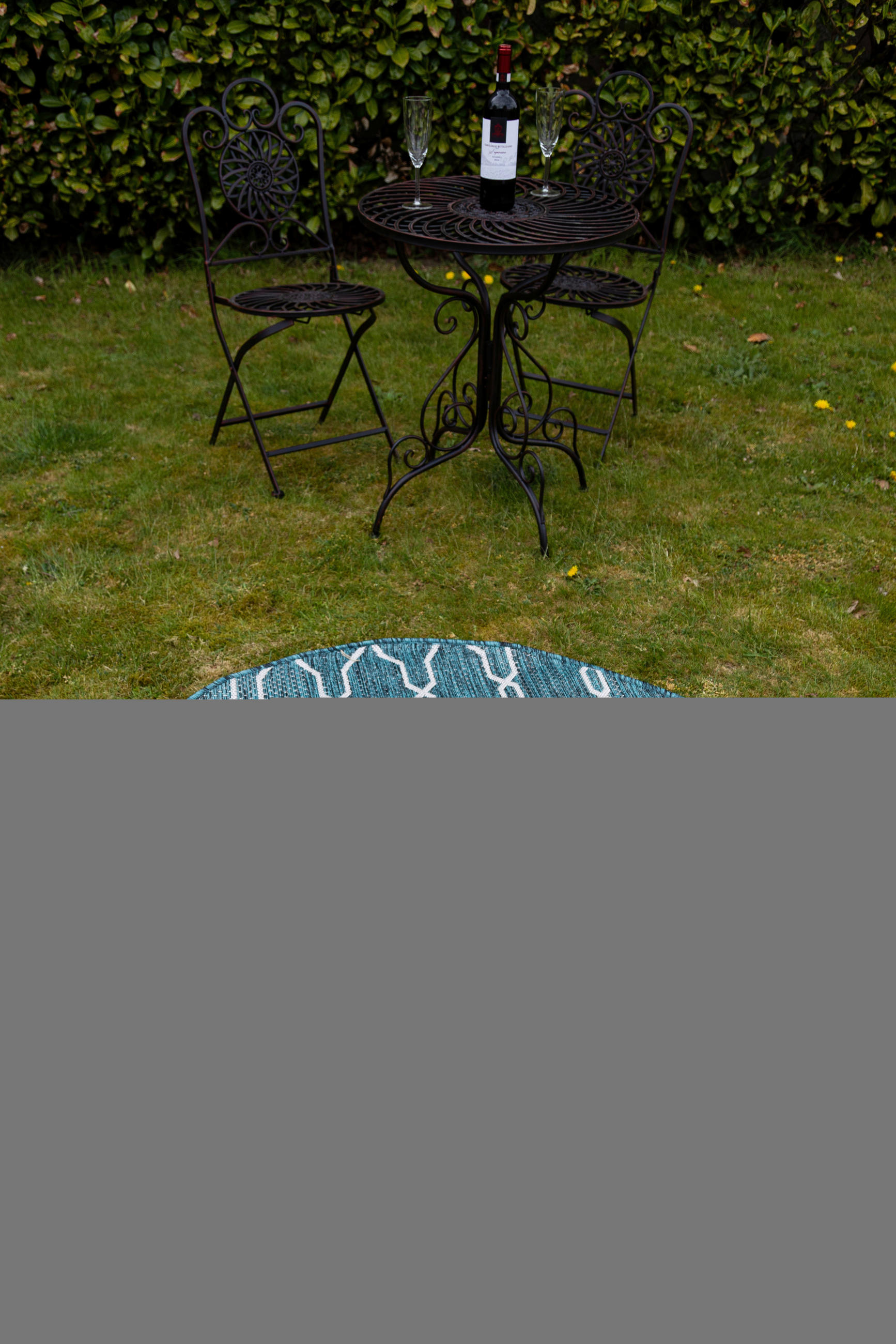 WEBTEPPICH Blau, Grün - Blau/Grün, Basics, Textil (120cm)